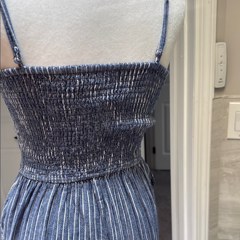Abercrombie & Fitch Blue Denim Jumpsuit with Fitted Bodice - Picture 6 of 6